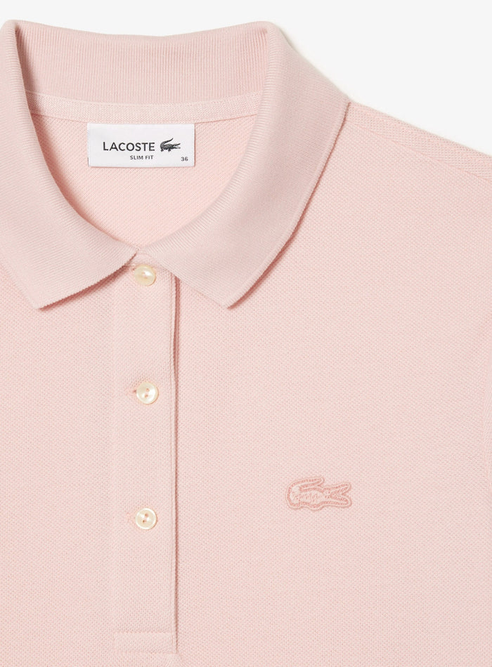 LACOSTE WOMEN Slim Fit L.12.D Three Quarter Sleeve Polo Shirt Light Pink - MAISONDEFASHION.COM