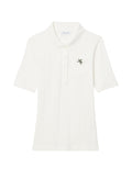 LACOSTE WOMEN Slim Fit Pointelle Branded L.12.D Polo Shirt White - MAISONDEFASHION.COM