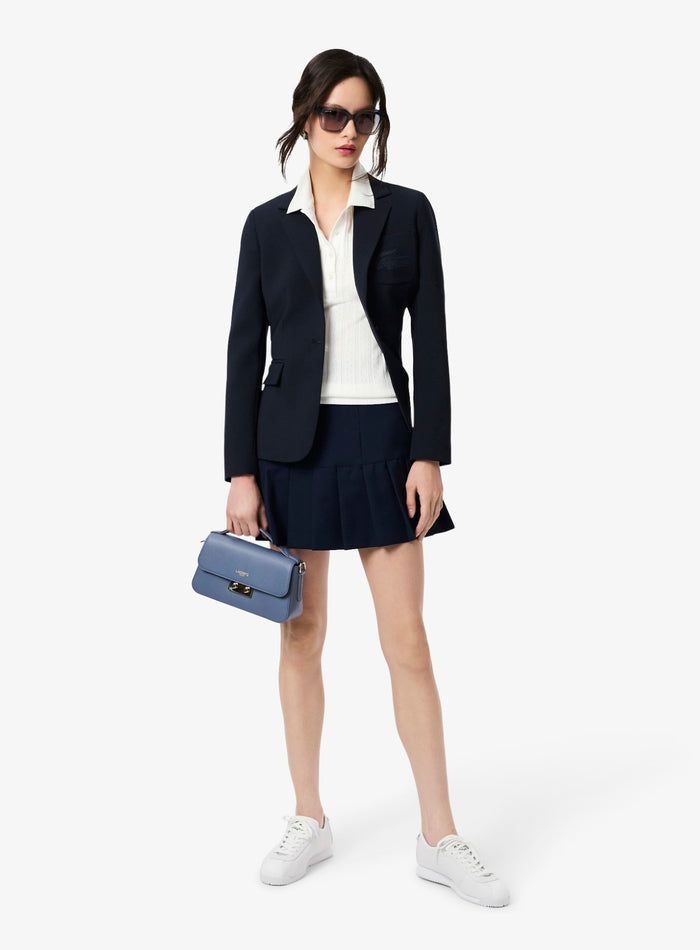 LACOSTE WOMEN Slim Fit Pointelle Branded L.12.D Polo Shirt White - MAISONDEFASHION.COM