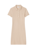 LACOSTE WOMEN Slim Fit Stretch Mini Piqué Polo Dress Beige - MAISONDEFASHION.COM