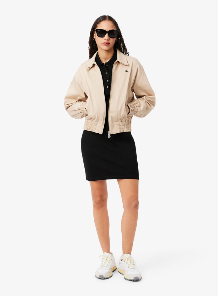 LACOSTE WOMEN Slim Fit Stretch Piqué Polo Dress Black - MAISONDEFASHION.COM