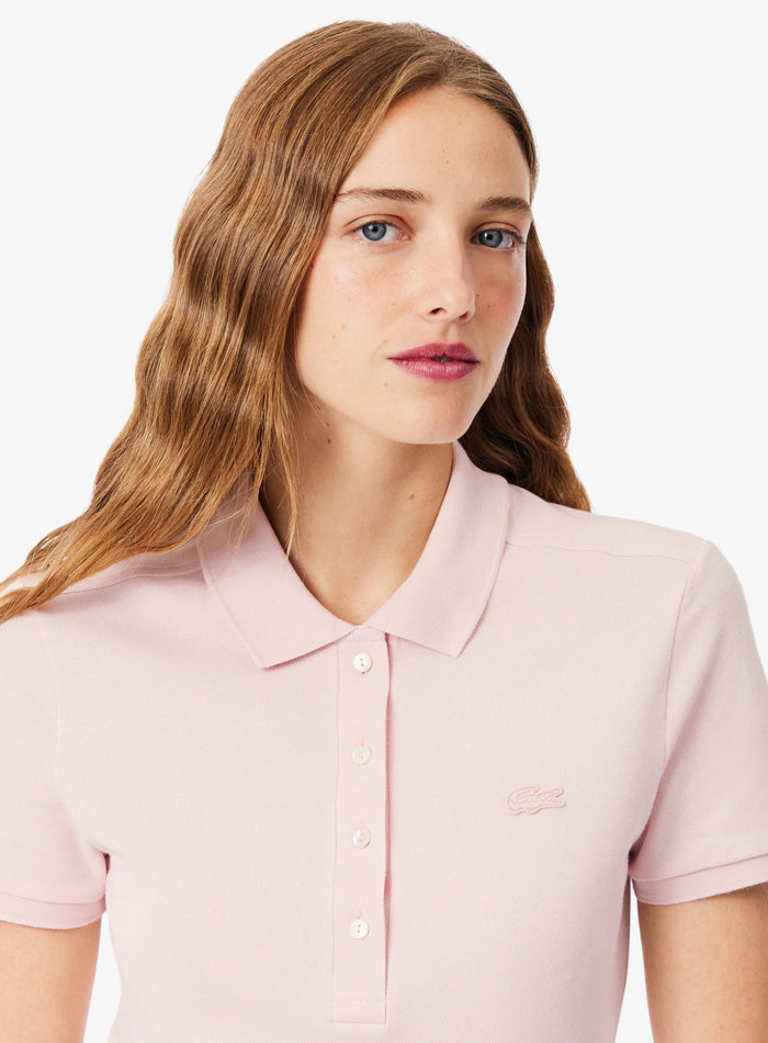LACOSTE WOMEN Slim Fit Stretch Piqué Polo Dress Light Pink - MAISONDEFASHION.COM