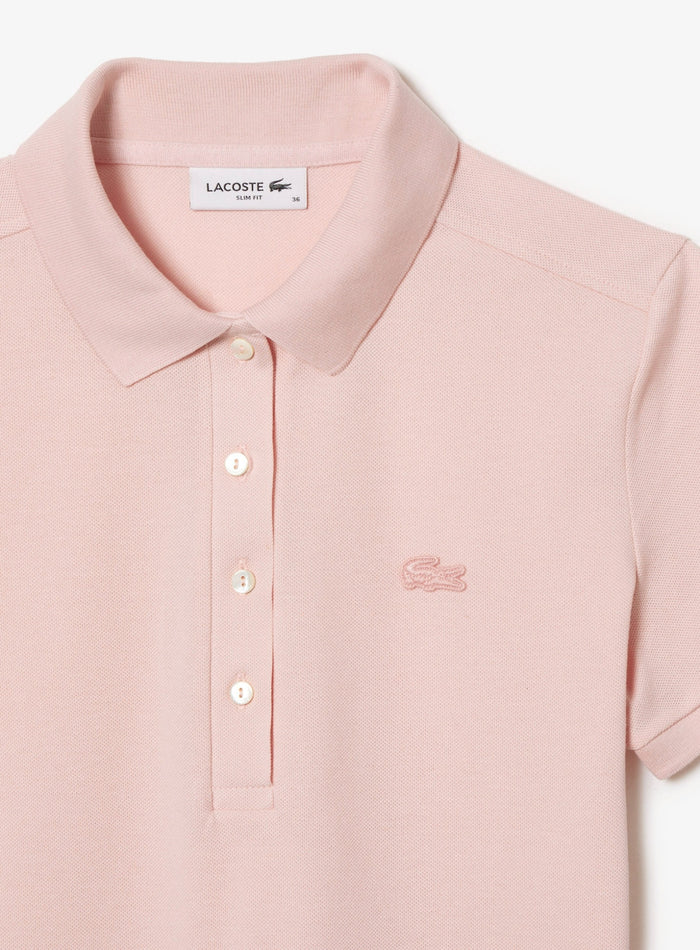 LACOSTE WOMEN Slim Fit Stretch Piqué Polo Dress Light Pink - MAISONDEFASHION.COM
