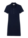 LACOSTE WOMEN Slim Fit Stretch Piqué Polo Dress Midnight Blue - MAISONDEFASHION.COM