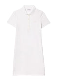 LACOSTE WOMEN Slim Fit Stretch Piqué Polo Dress White - MAISONDEFASHION.COM