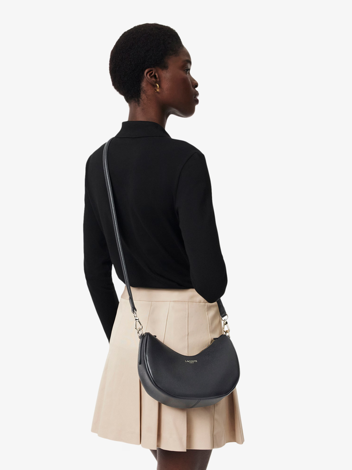LACOSTE WOMEN Small Champs-Élysées Half-Moon Purse Black