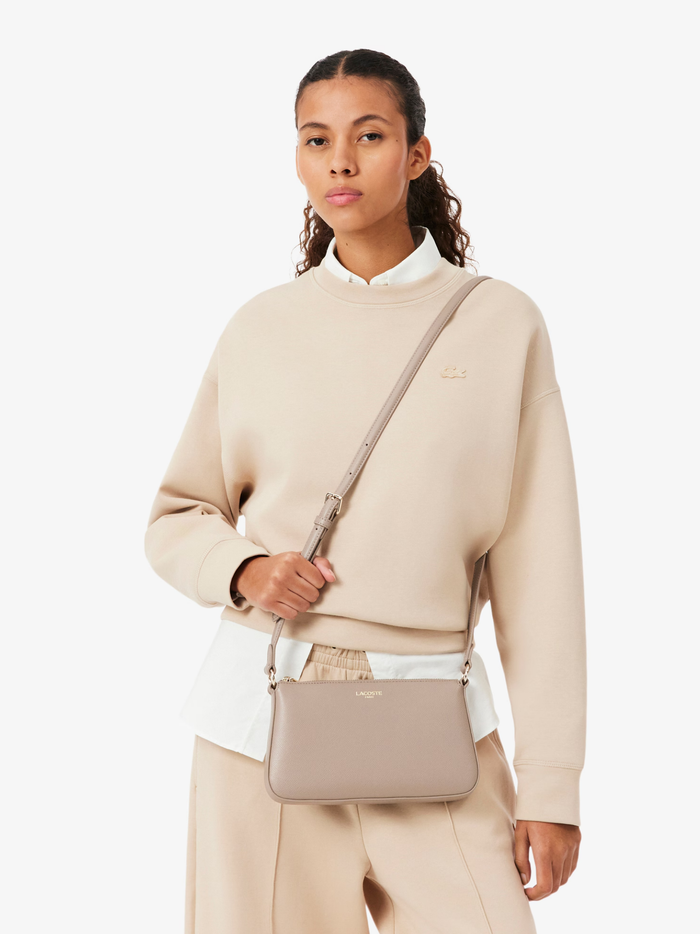 LACOSTE WOMEN Small Champs-Élysées Shoulder Bag Taupe