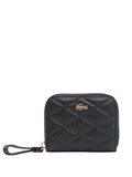LACOSTE WOMEN Small Crocodelle Leather Coin Purse Black