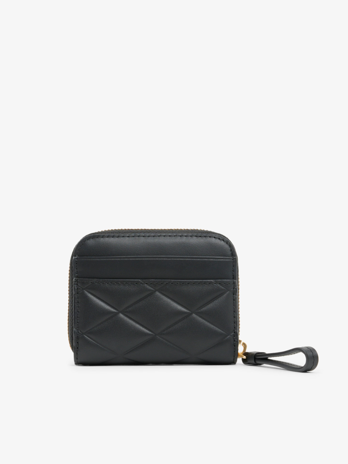LACOSTE WOMEN Small Crocodelle Leather Coin Purse Black