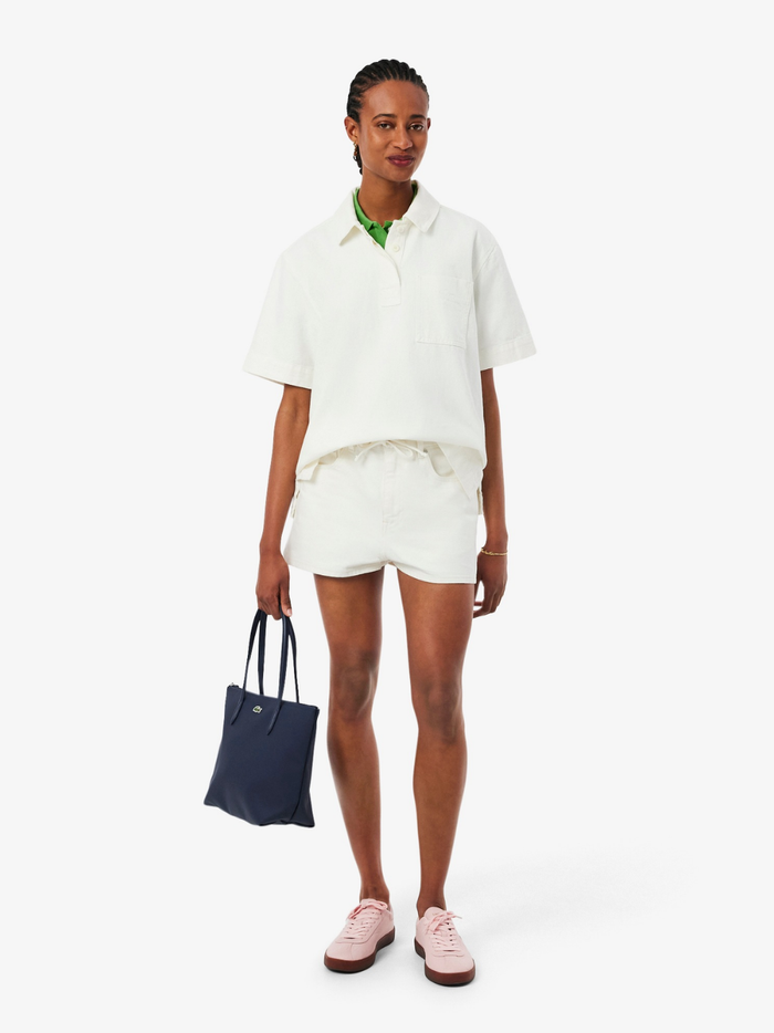 LACOSTE WOMEN Small L.12.12 Concept Tote Navy - MAISONDEFASHION.COM