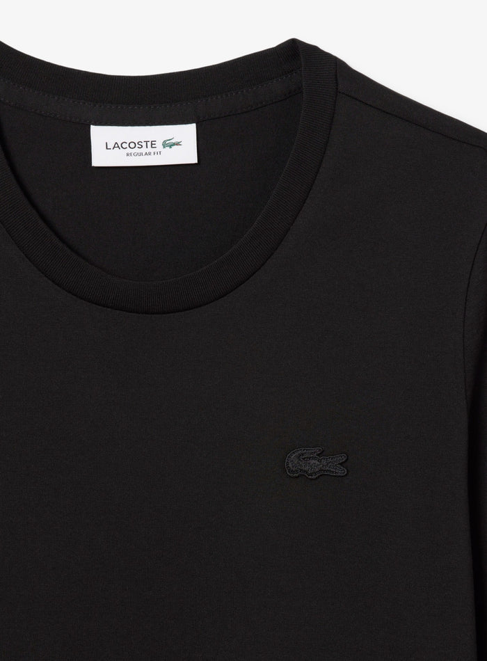 LACOSTE WOMEN Soft Cotton Three Quarter Sleeve T-shirt Black - MAISONDEFASHION.COM