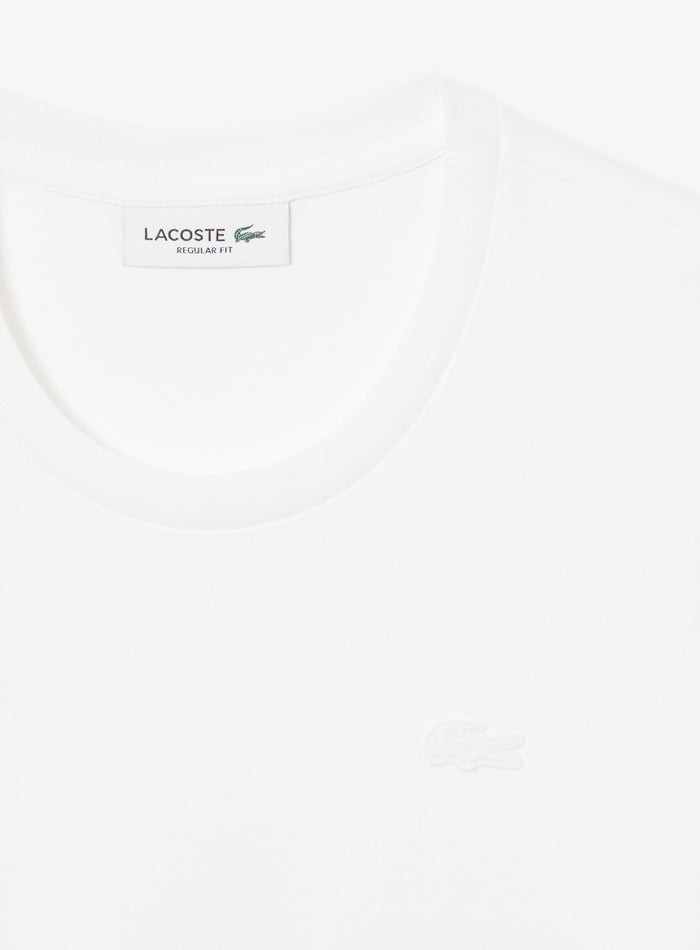 LACOSTE WOMEN Soft Cotton Three Quarter Sleeve T-shirt White - MAISONDEFASHION.COM