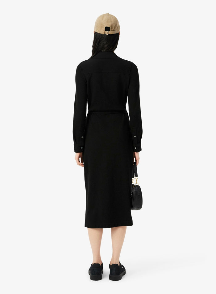 LACOSTE WOMEN Stretch Mini Piqué Wrap Polo Dress Black - MAISONDEFASHION.COM