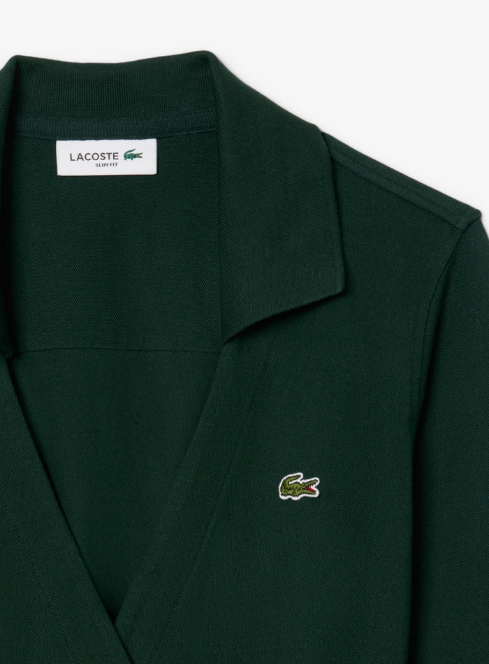 LACOSTE WOMEN Stretch Mini Piqué Wrap Polo Dress Sinople Green - MAISONDEFASHION.COM
