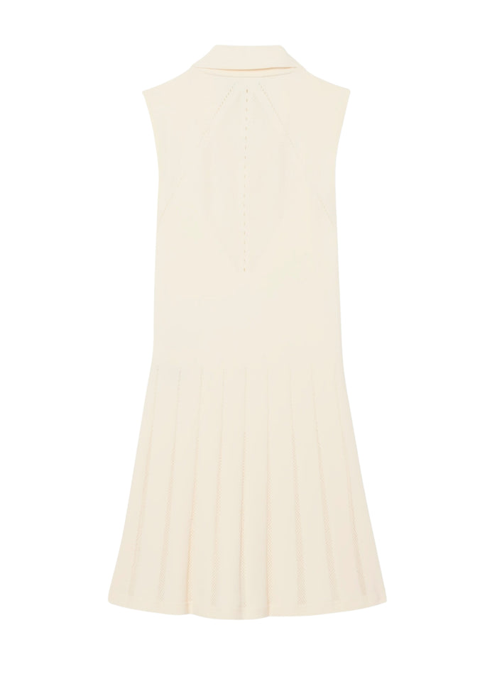 LACOSTE WOMEN Stretch Tennis Dress and Shorts White Khaki Green - MAISONDEFASHION.COM