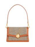 LACOSTE WOMEN Summer Pack Raffia Shoulder Bag Natural Black Tan
