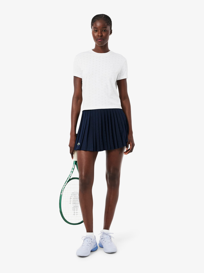 LACOSTE WOMEN Tennis Slim Fit Ultra Dry T-shirt White - MAISONDEFASHION.COM