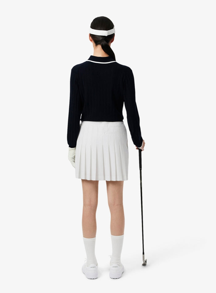 LACOSTE WOMEN Ultra Dry Golf Skirt with Liner White - MAISONDEFASHION.COM