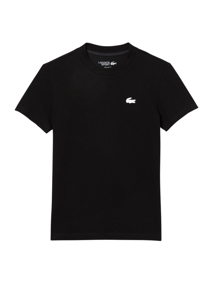 LACOSTE WOMEN Ultra Dry Technical Cotton Sport T-shirt Black - MAISONDEFASHION.COM