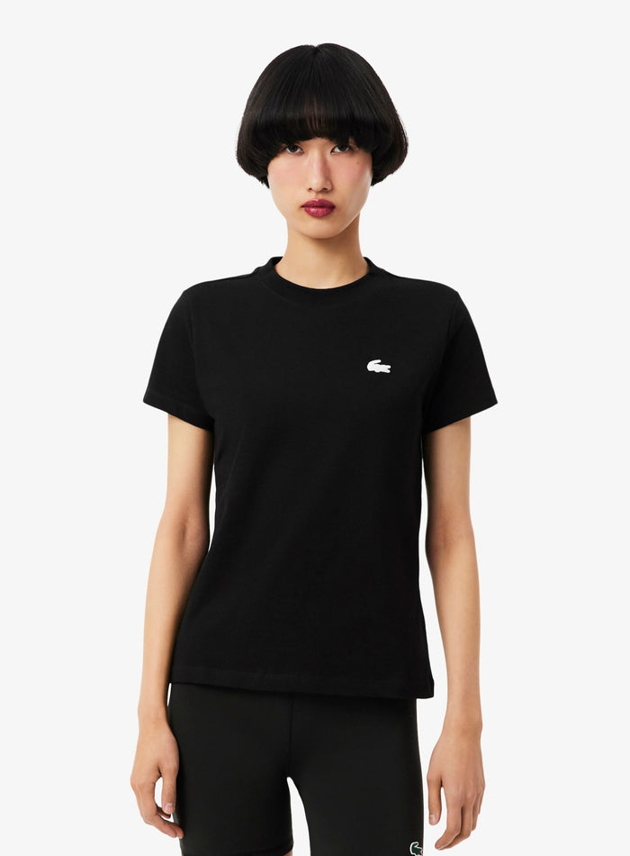 LACOSTE WOMEN Ultra Dry Technical Cotton Sport T-shirt Black - MAISONDEFASHION.COM