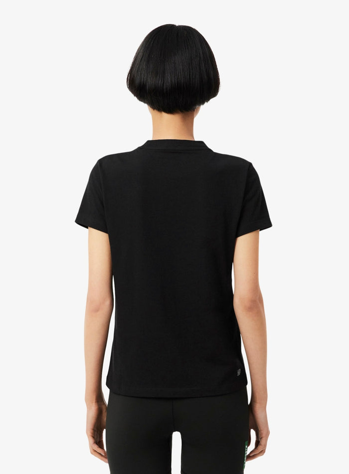 LACOSTE WOMEN Ultra Dry Technical Cotton Sport T-shirt Black - MAISONDEFASHION.COM