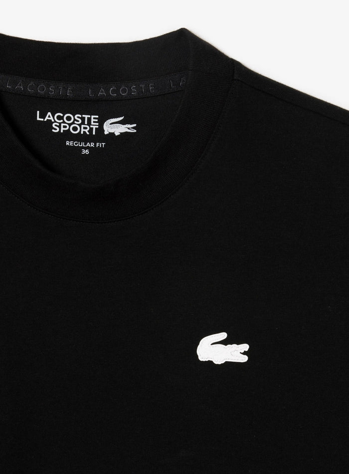 LACOSTE WOMEN Ultra Dry Technical Cotton Sport T-shirt Black - MAISONDEFASHION.COM