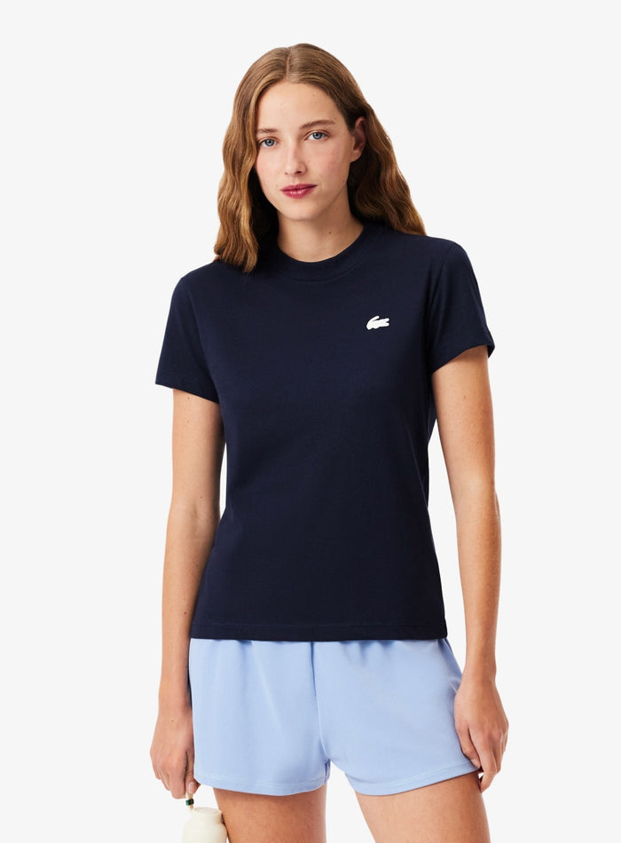 LACOSTE WOMEN Ultra Dry Technical Cotton Sport T-shirt Midnight Blue - MAISONDEFASHION.COM