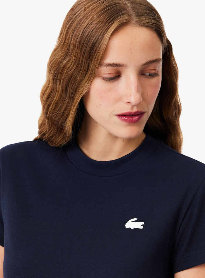 LACOSTE WOMEN Ultra Dry Technical Cotton Sport T-shirt Midnight Blue - MAISONDEFASHION.COM