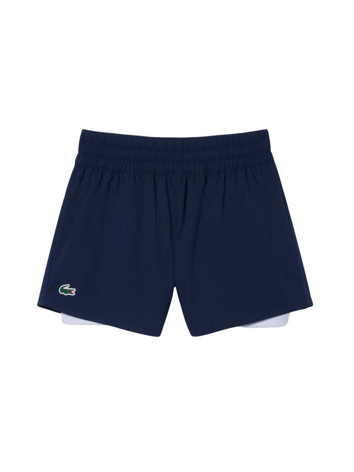 LACOSTE WOMEN Ultra Dry Tennis Shorts Navy Blue - MAISONDEFASHION.COM