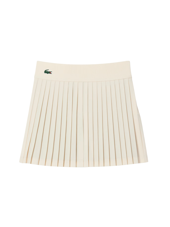 LACOSTE WOMEN Ultra Dry Tennis Skirt with Liner White - MAISONDEFASHION.COM