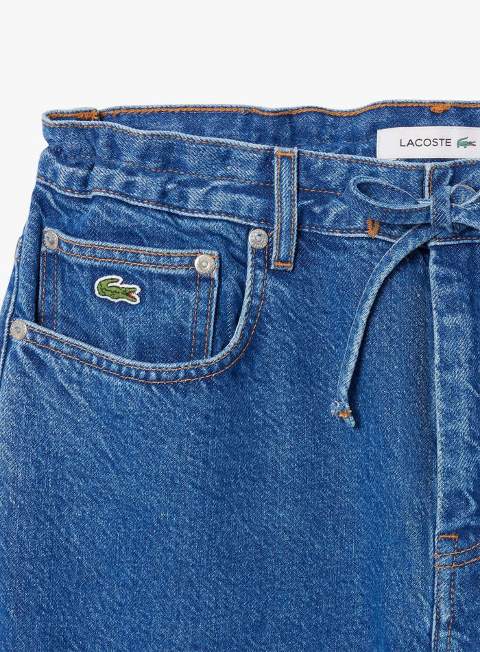LACOSTE WOMEN Wide Fit Denim Jeans Blue - MAISONDEFASHION.COM