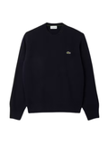 LACOSTE Wool Crew Neck Sweater Midnight Blue - MAISONDEFASHION.COM