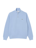 LACOSTE Zip-Up High Neck Interlock Sweatshirt Light Blue - MAISONDEFASHION.COM