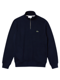 LACOSTE Zip-Up High Neck Interlock Sweatshirt Midnight Blue - MAISONDEFASHION.COM