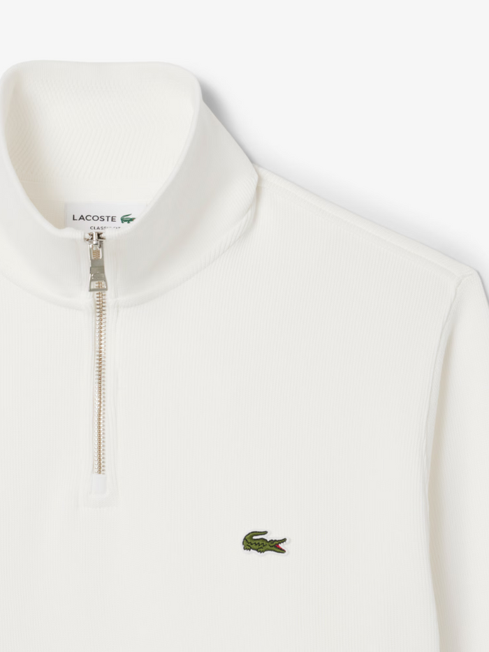 LACOSTE High Neck Sweatshirt in White - Lifestyle shot or additional angle showcasing the versatile casual styling