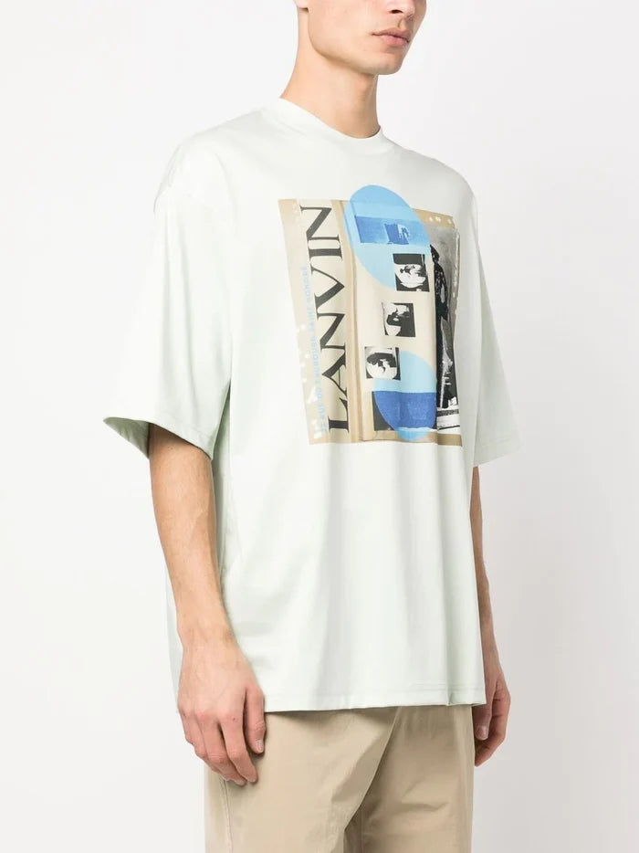 LANVIN Seasonal Print T-Shirt Without Pocket Sage - MAISONDEFASHION.COM