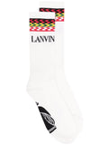 LANVIN Socks White Multicolour - MAISONDEFASHION.COM
