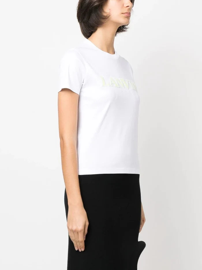 LANVIN WOMEN Classic Fit Lanvin Curb T-Shirt Optic White - MAISONDEFASHION.COM