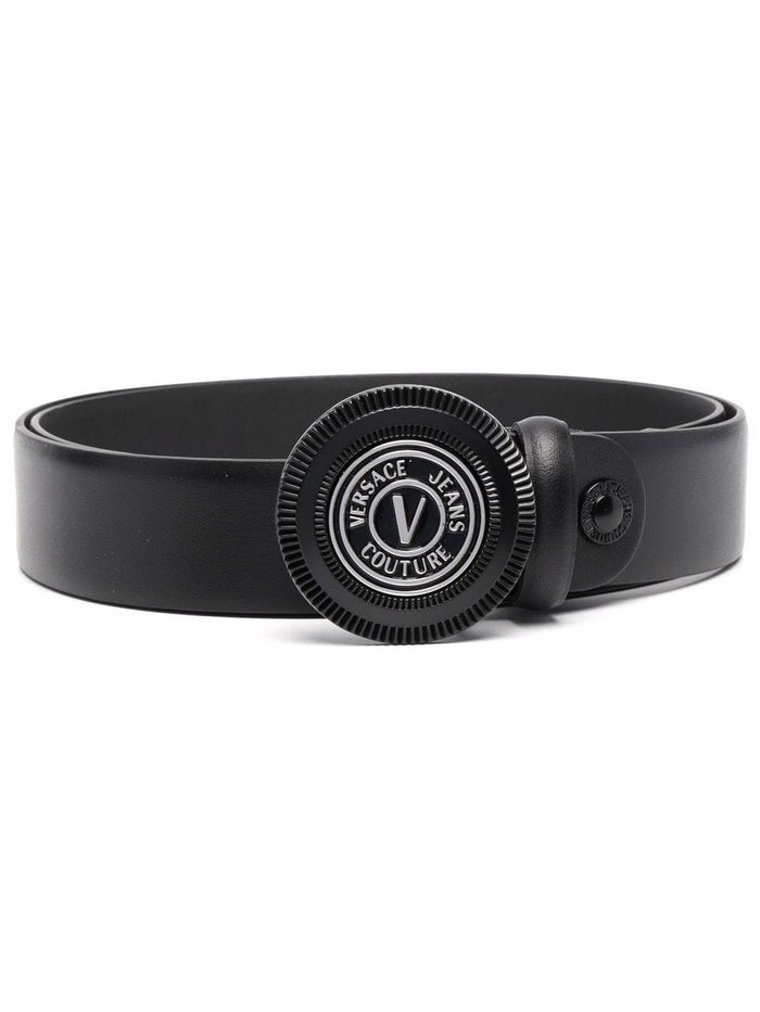 VERSACE JEANS COUTURE Logo Buckle Belt - MAISONDEFASHION.COM