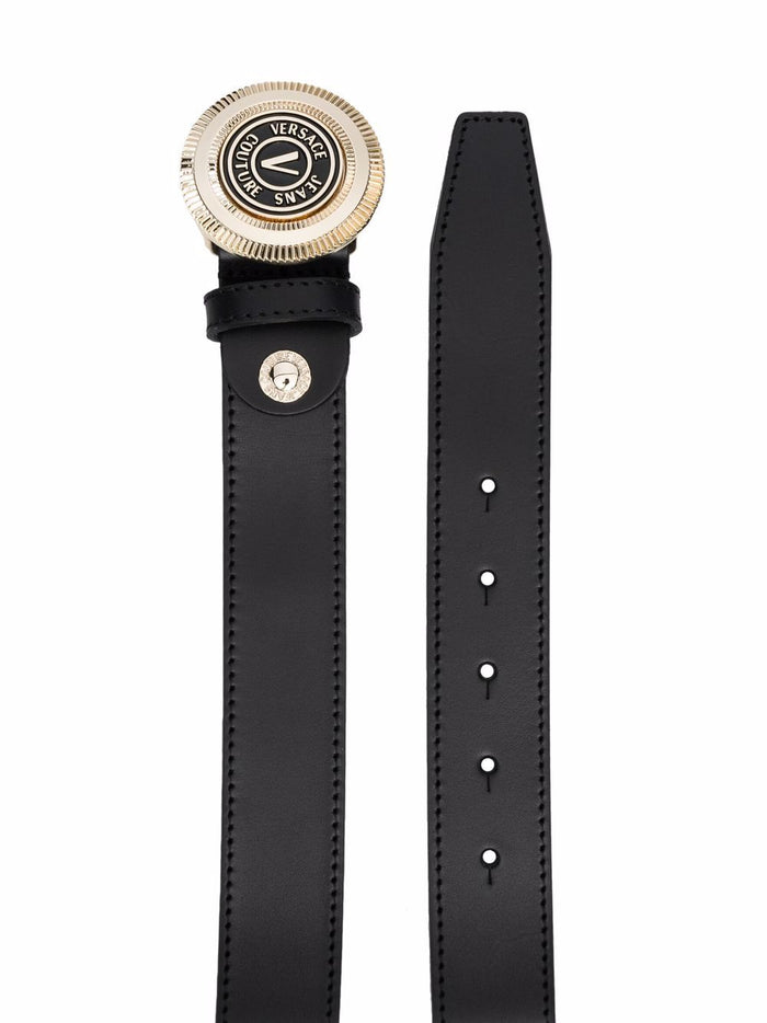 VERSACE JEANS COUTURE Logo Buckle Belt - MAISONDEFASHION.COM