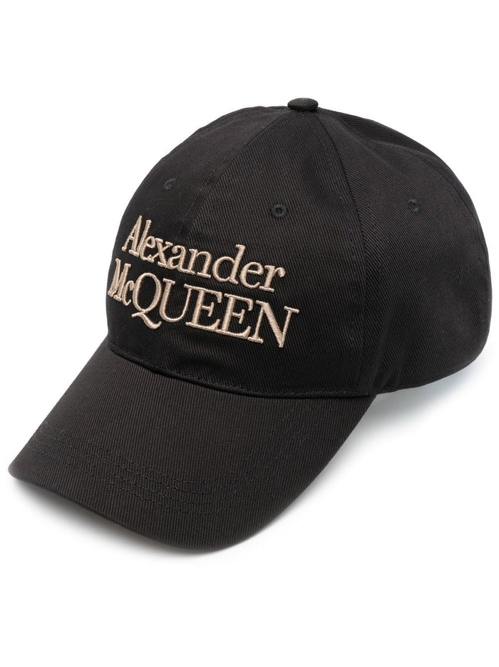 ALEXANDER MCQUEEN Logo Cap Black/Beige - MAISONDEFASHION.COM