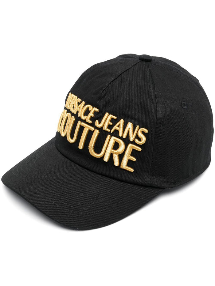 VERSACE Logo Cap Black/Gold - MAISONDEFASHION.COM