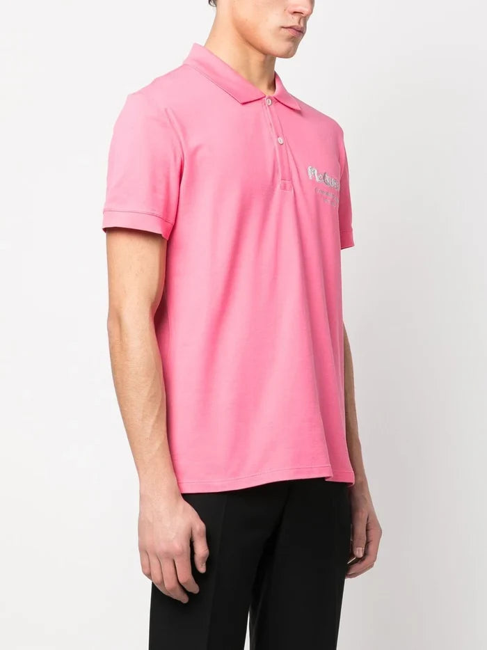 ALEXANDER MCQUEEN Logo Embroidered Polo Shirt Pink - MAISONDEFASHION.COM