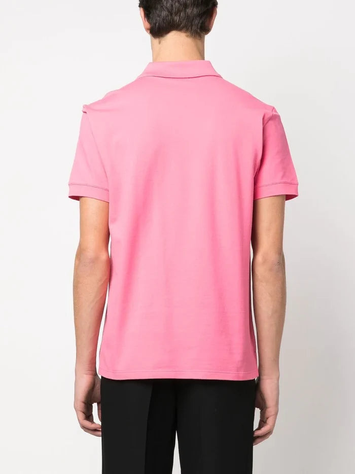 ALEXANDER MCQUEEN Logo Embroidered Polo Shirt Pink - MAISONDEFASHION.COM