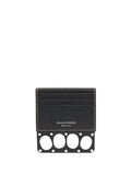 ALEXANDER MCQUEEN Logo Knuckle Card Holder Black - MAISONDEFASHION.COM