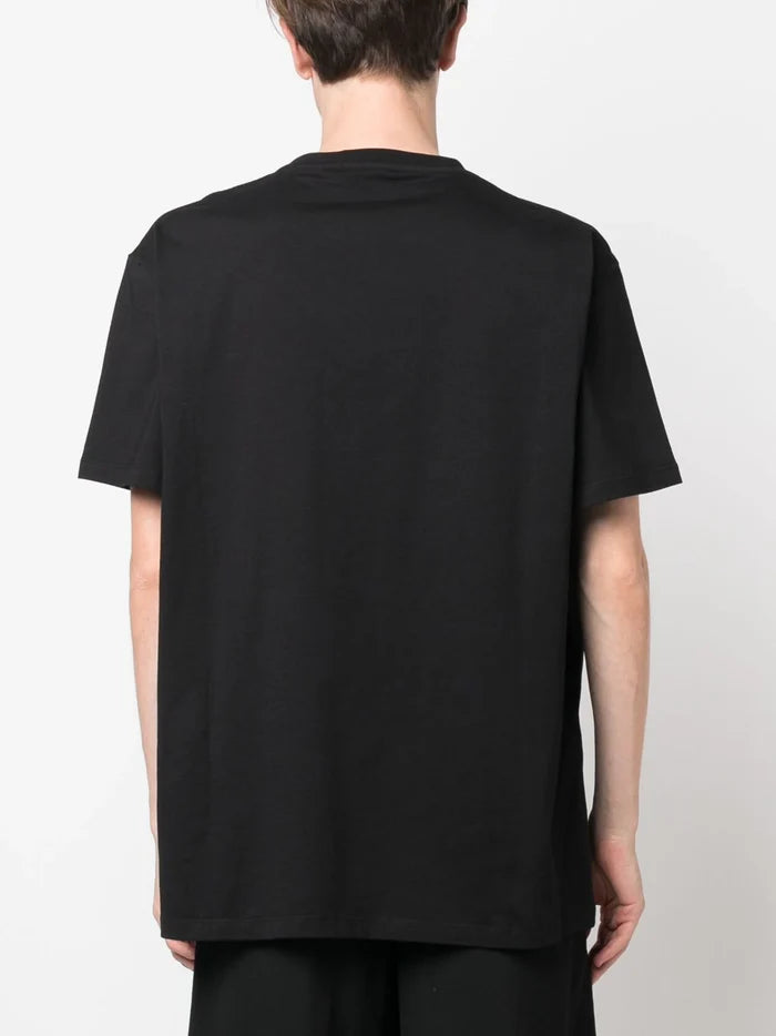 ALEXANDER MCQUEEN Logo Patch Cotton T-Shirt Black - MAISONDEFASHION.COM