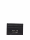 VERSACE JEANS COUTURE Logo Plaque Card Holder Black - MAISONDEFASHION.COM