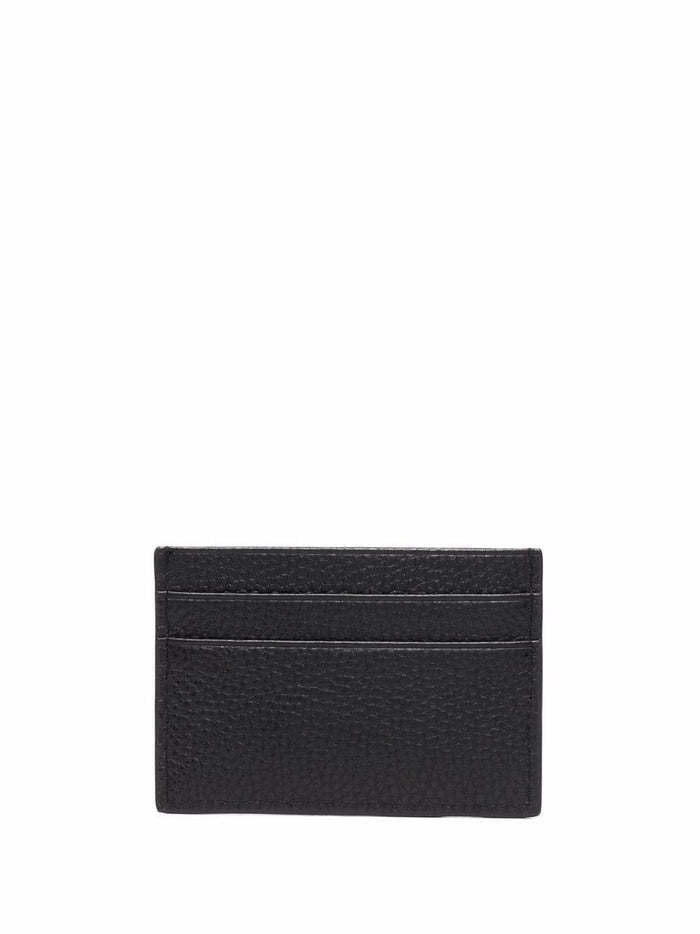VERSACE JEANS COUTURE Logo Plaque Card Holder Black - MAISONDEFASHION.COM