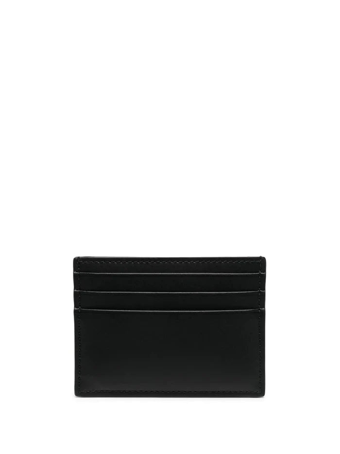 ALEXANDER MCQUEEN Logo-print Cardholder Black/Blue - MAISONDEFASHION.COM
