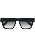 ALEXANDER MCQUEEN Logo-print Sunglasses Black/Grey - MAISONDEFASHION.COM